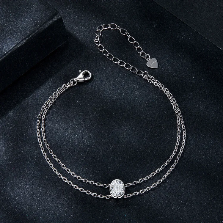 PANDORA Style 1Ct dvoslojna zapestnica iz moissanita (en certifikat) - MSB012