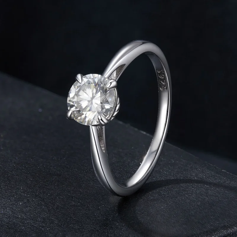 (slika za) PANDORA Style Bleščeč prstan iz moissanita 1Ct (en certifikat) - MSR044 - Ogled 2
