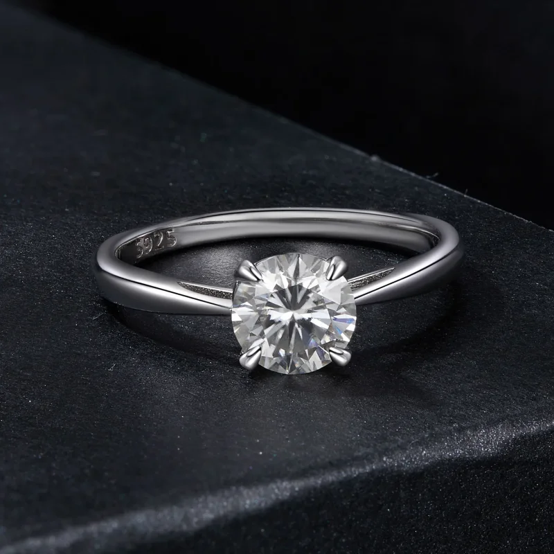 (slika za) PANDORA Style Bleščeč prstan iz moissanita 1Ct (en certifikat) - MSR044 - Ogled 3