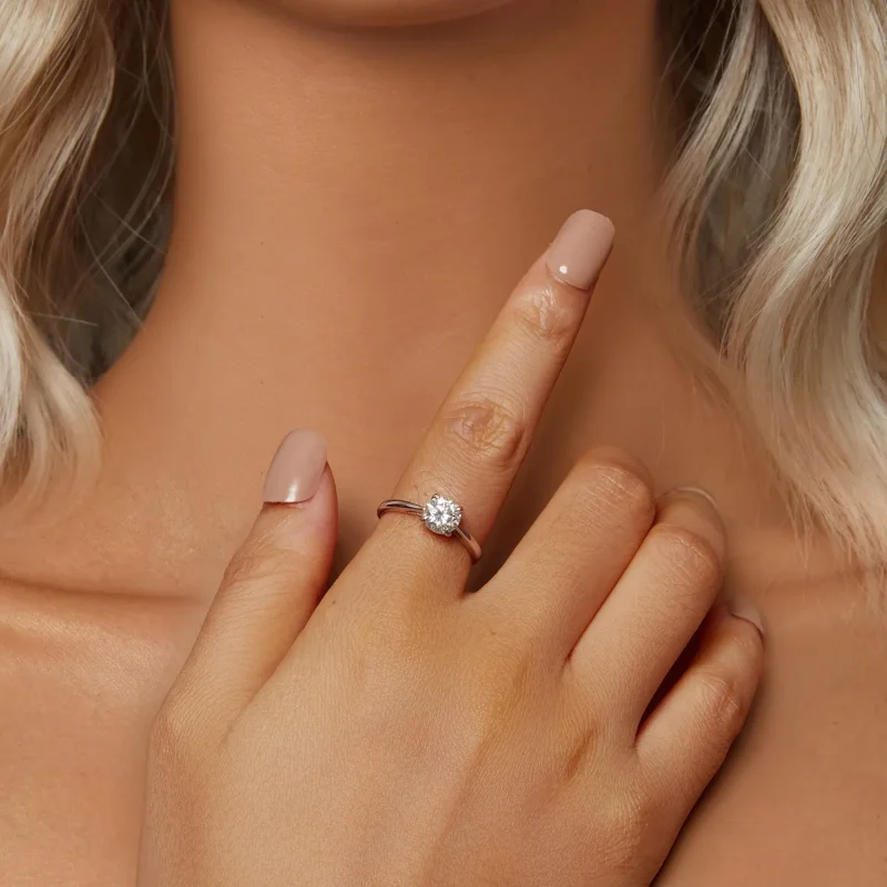 (slika za) PANDORA Style Bleščeč prstan iz moissanita 1Ct (en certifikat) - MSR044 - Ogled 5