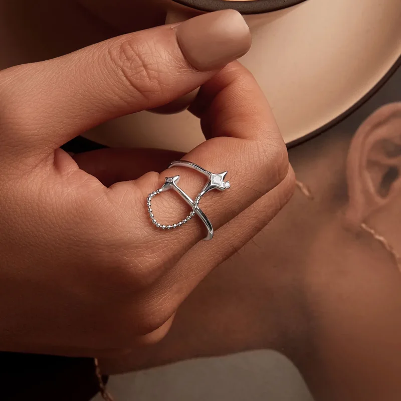 (slika za) PANDORA Style Odprt prstan Starlight - BSR519-E - Ogled 5