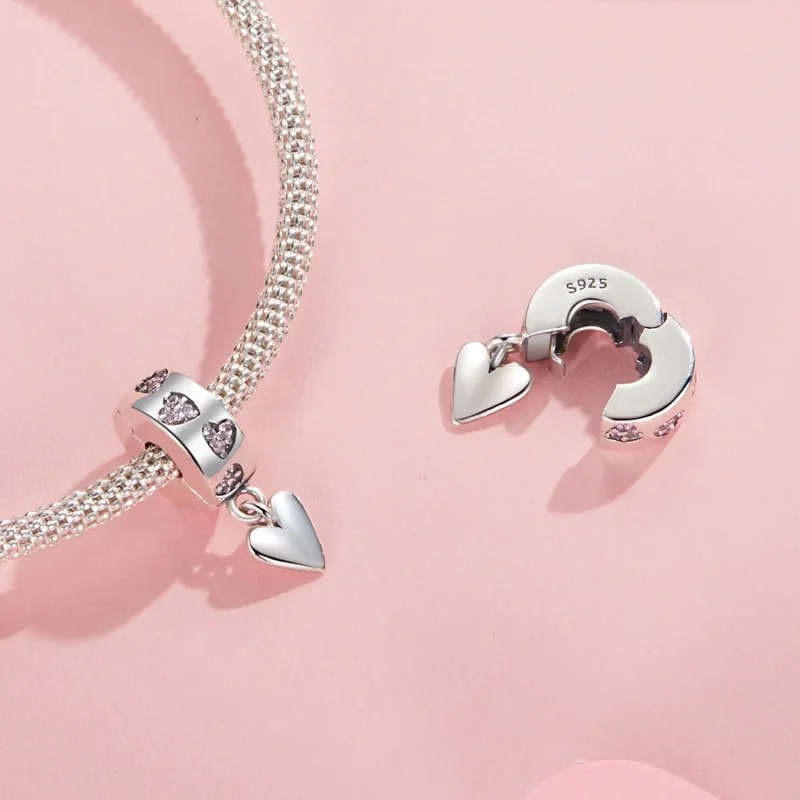 (slika za) PANDORA Style Pametni silikonski obesek s sponko v obliki srca - SCC2694 - Ogled 4