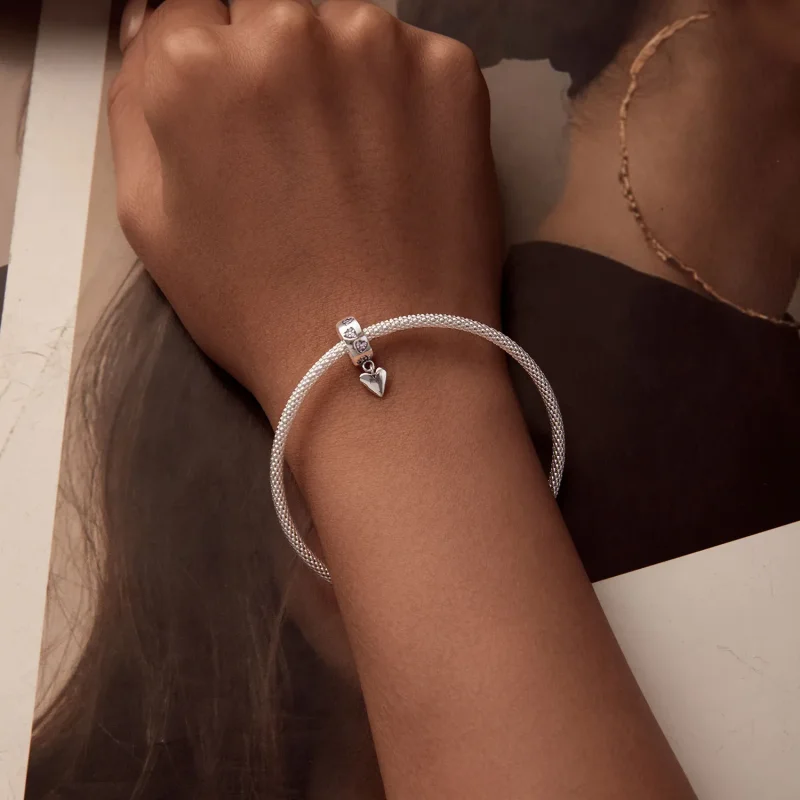 (slika za) PANDORA Style Pametni silikonski obesek s sponko v obliki srca - SCC2694 - Ogled 6