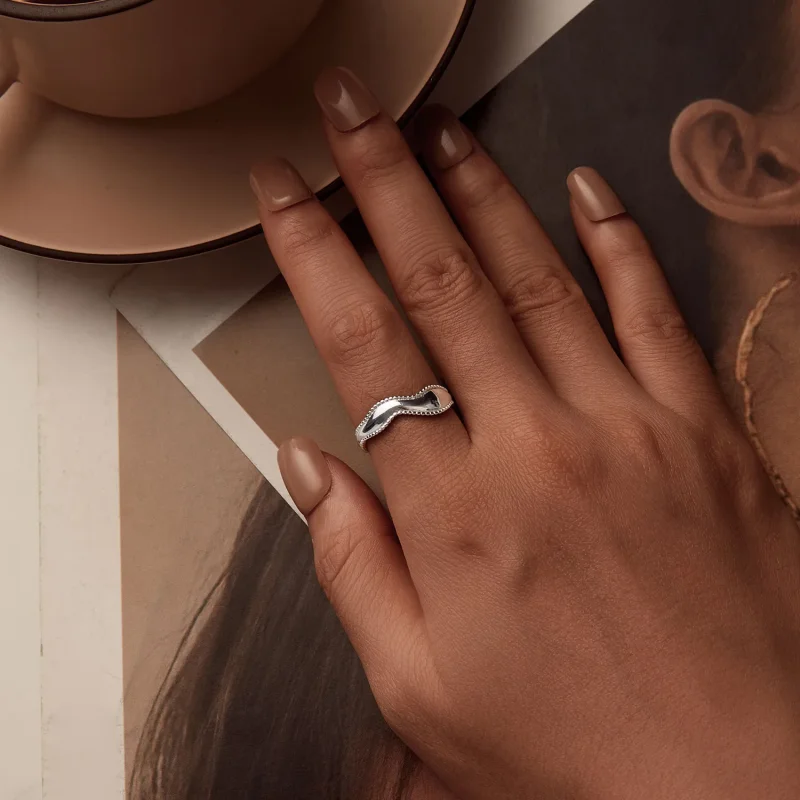 (slika za) PANDORA Style Wave Ring - SCR1002-E - Ogled 4