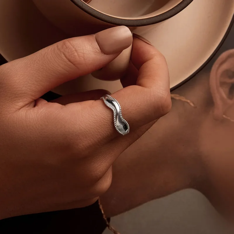 (slika za) PANDORA Style Wave Ring - SCR1002-E - Ogled 5