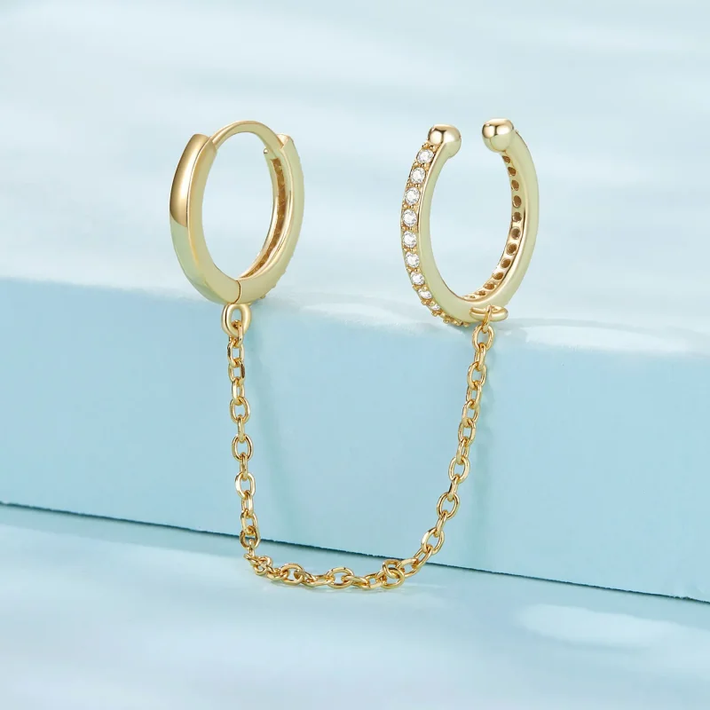 (slika za) Pozlačene ušesne manšete v slogu PANDORA - SCE1679-B - Ogled 2