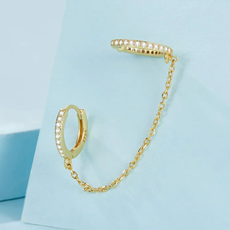 (slika za) Pozlačene ušesne manšete v slogu PANDORA - SCE1679-B - Ogled 3