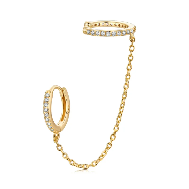 (slika za) Pozlačene ušesne manšete v slogu PANDORA - SCE1679-B - Slika izdelka