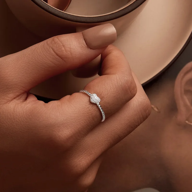 (slika za) Prstan s sijočim srcem v stilu PANDORA - BSR516 - Ogled 7