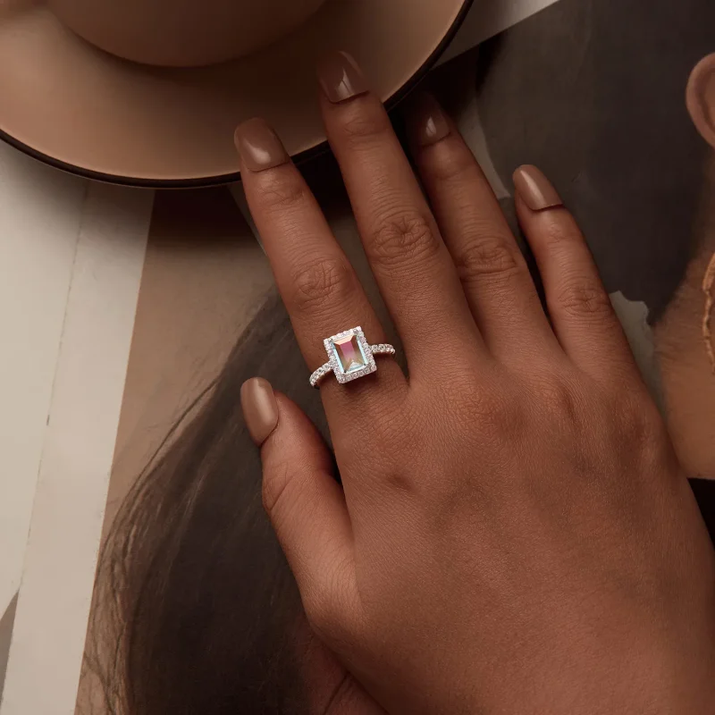 (slika za) Prstan s kamnitim kamnom v stilu PANDORA za dekleta - SCR999 - Ogled 6