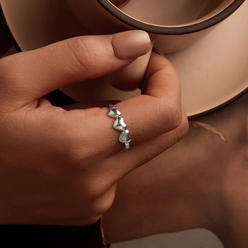 (slika za) Prstan v obliki srca v stilu PANDORA - SCR1001-E - Ogled 5