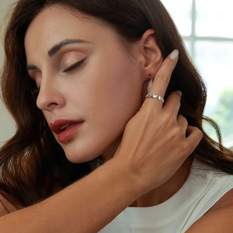 (slika za) Prstan v obliki srca v stilu PANDORA - SCR1001-E - Ogled 7