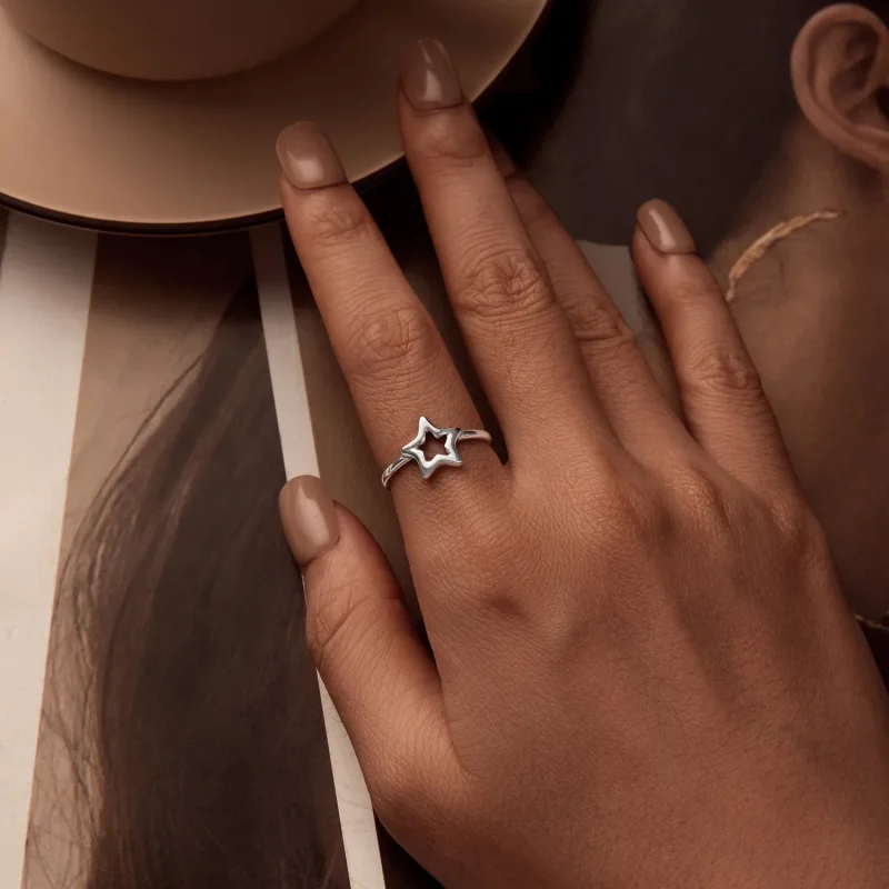 (slika za) Prstan z zvezdo v stilu PANDORA - SCR997-E - Ogled 6