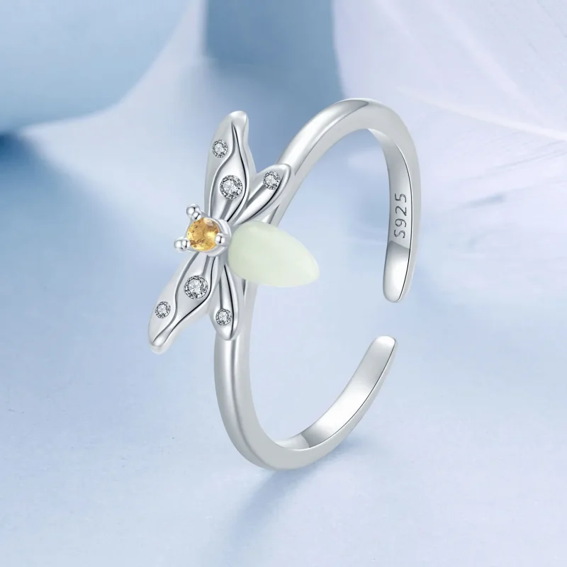 (slika za) Svetleči prstan s čebelo v stilu PANDORA - BSR521-E - Ogled 2