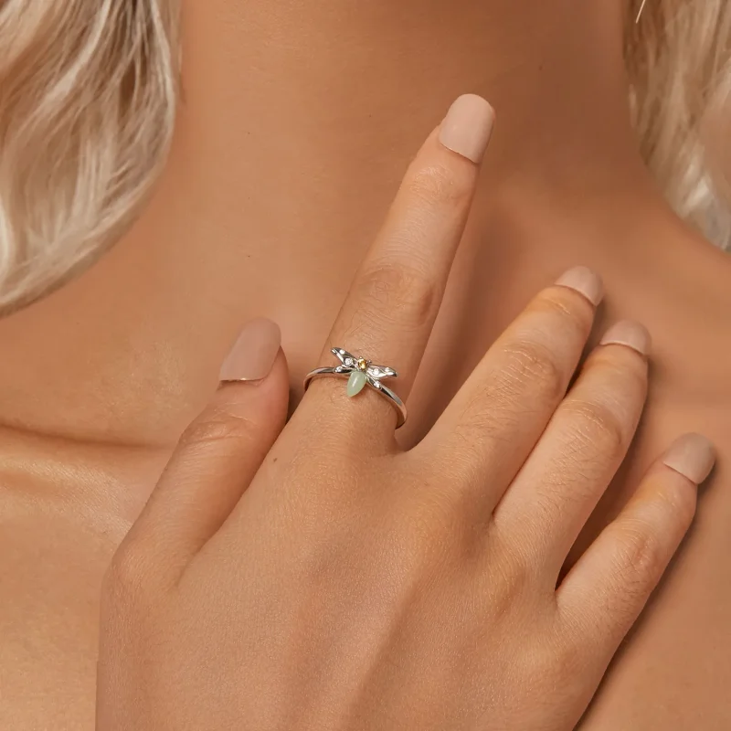 (slika za) Svetleči prstan s čebelo v stilu PANDORA - BSR521-E - Ogled 6