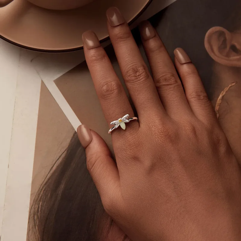 (slika za) Svetleči prstan s čebelo v stilu PANDORA - BSR521-E - Ogled 8