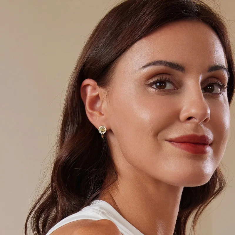 (slika za) Uhani s sončnicami v stilu PANDORA - BSE966 - Ogled 6