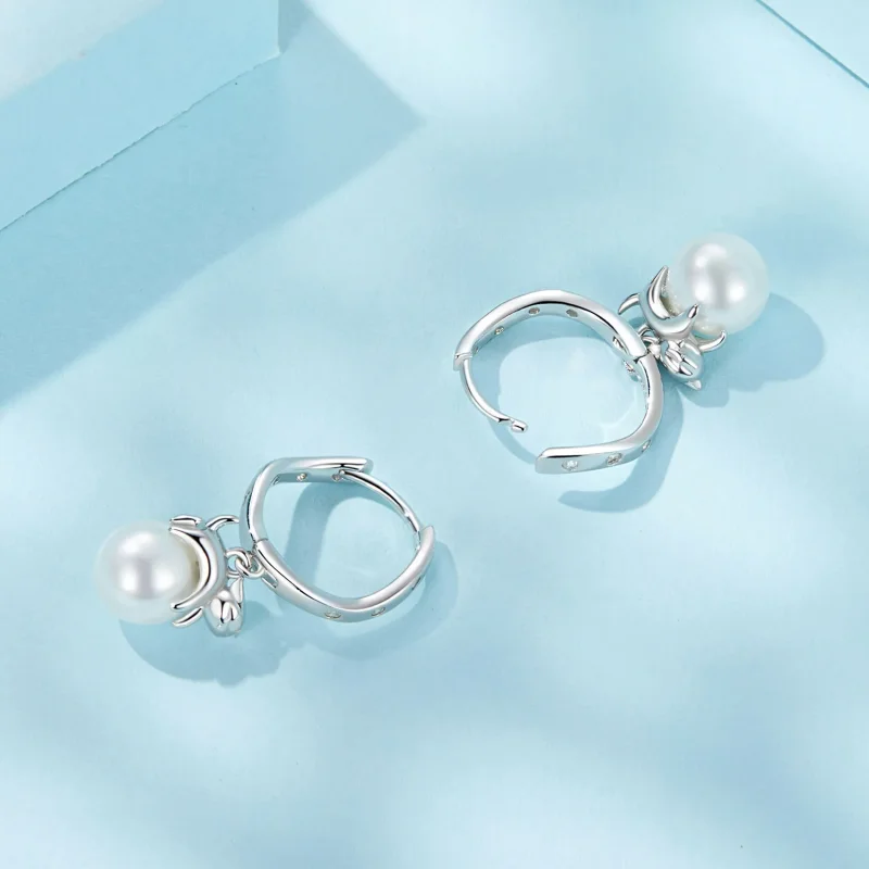 (slika za) Uhani v obliki mačje školjke v stilu PANDORA - SCE1692 - Ogled 4