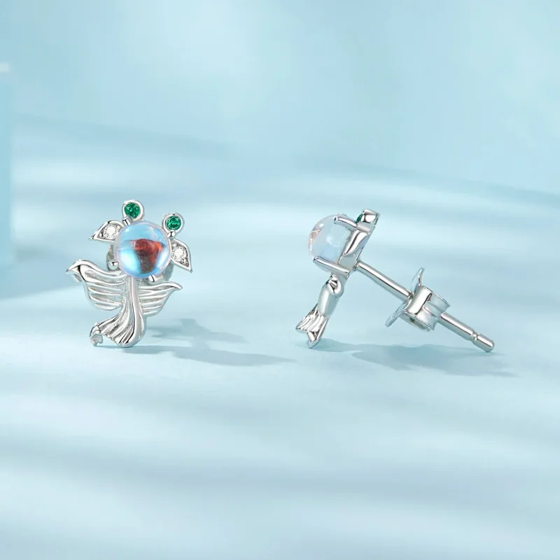 (slika za) Uhani z ribo v mesečini v slogu PANDORA - SCE1693 - Ogled 4