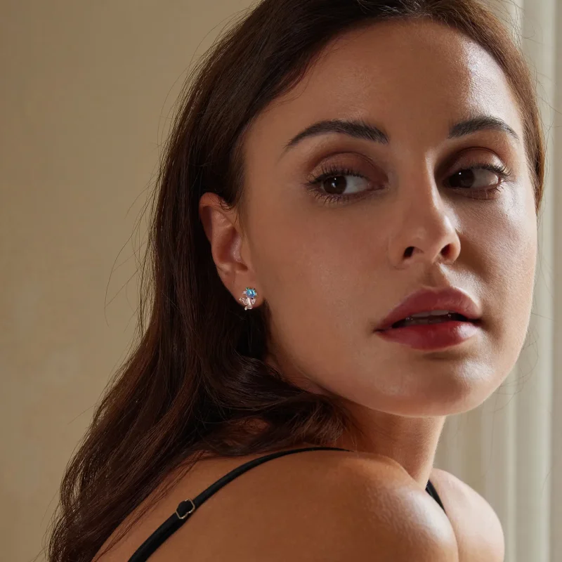 (slika za) Uhani z ribo v mesečini v slogu PANDORA - SCE1693 - Ogled 7