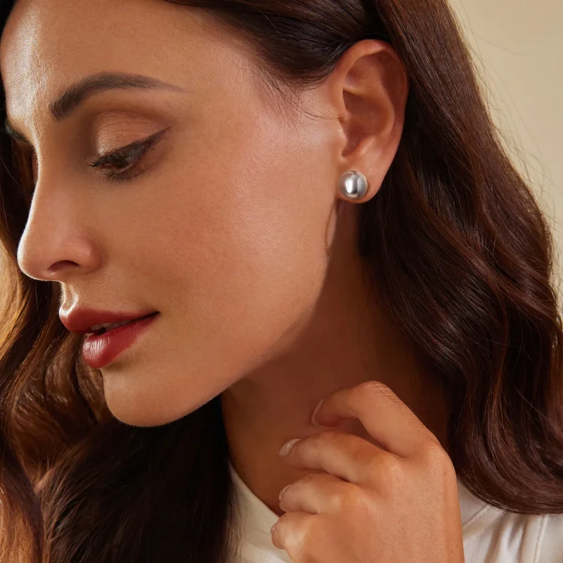 (slika za) Veliki kroglični uhani v stilu PANDORA - SCE1725-L - Ogled 6