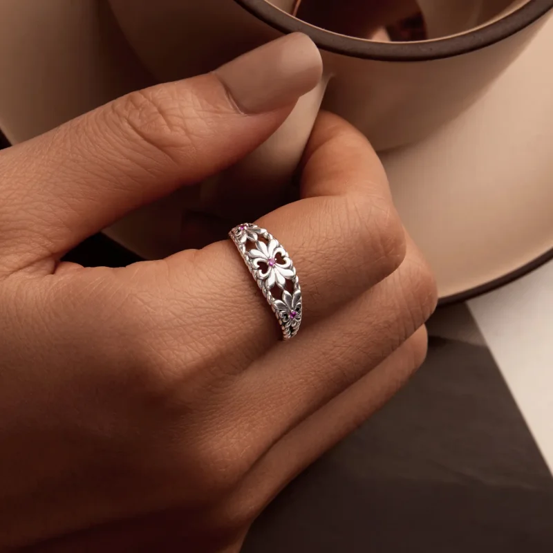 (slika za) Vintage prstan PANDORA Style Iris - SCR998 - Ogled 7