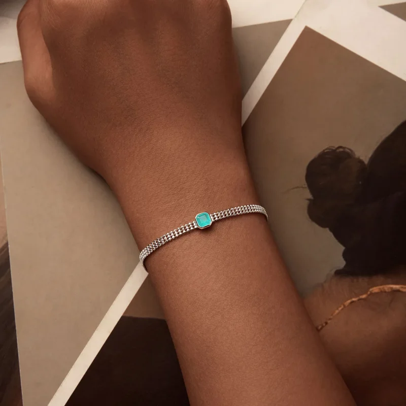 (slika za) Zapestnica iz ledenih kamnov v stilu PANDORA - BSB157 - Ogled 5