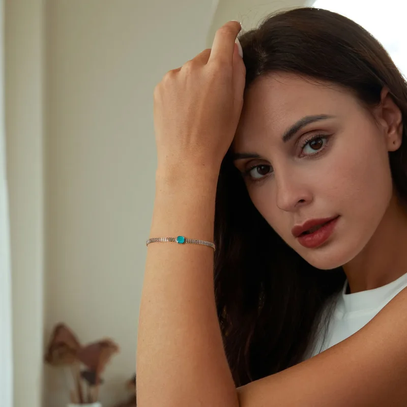 (slika za) Zapestnica iz ledenih kamnov v stilu PANDORA - BSB157 - Ogled 6