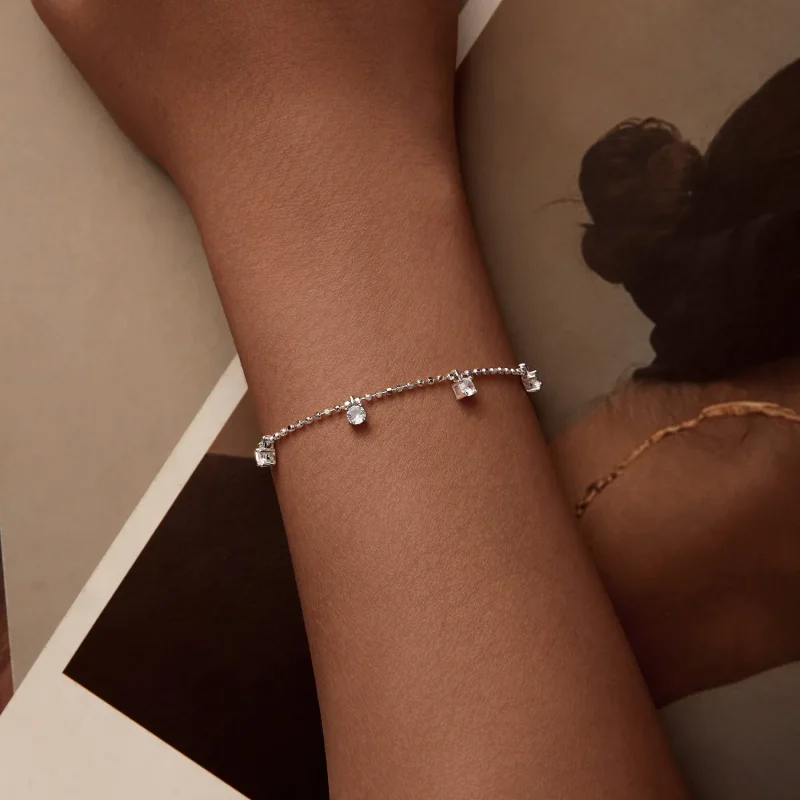 (slika za) Zapestnica s finim bleščečim cirkonom v stilu PANDORA - BSB156 - Ogled 5