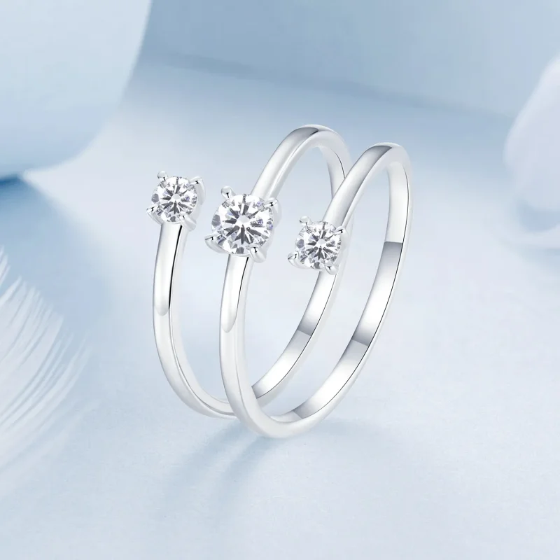 (slika za) Bleščeči ovojni prstan v stilu PANDORA - BSR532-E - Ogled 2