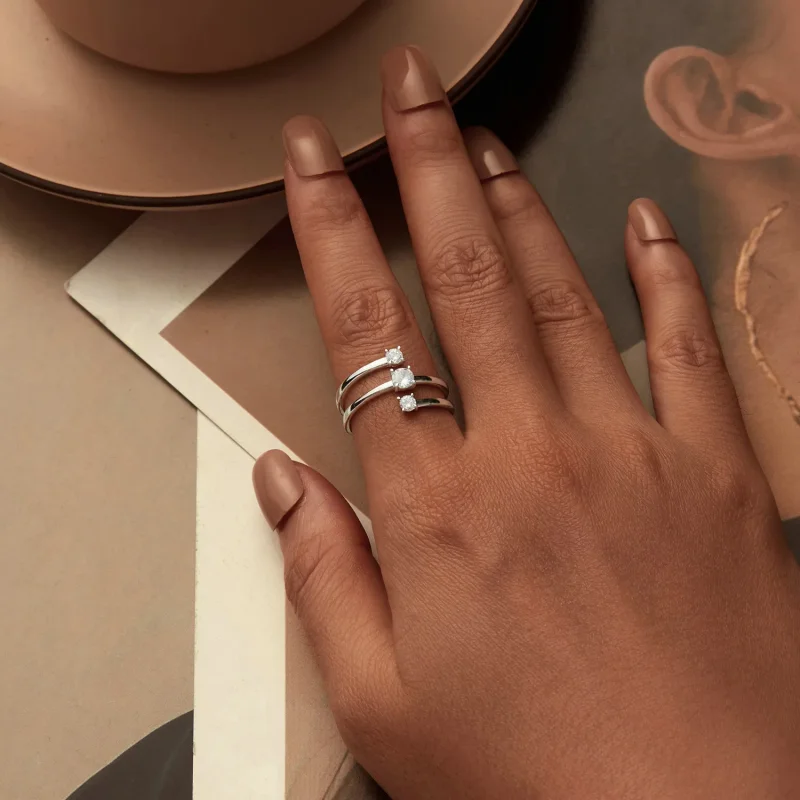 (slika za) Bleščeči ovojni prstan v stilu PANDORA - BSR532-E - Ogled 5