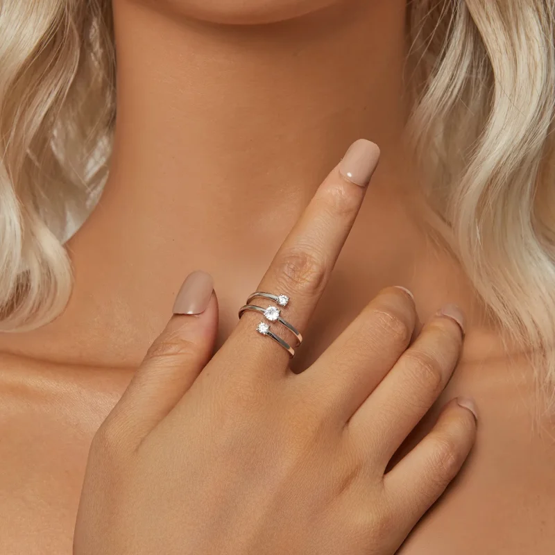 (slika za) Bleščeči ovojni prstan v stilu PANDORA - BSR532-E - Ogled 6