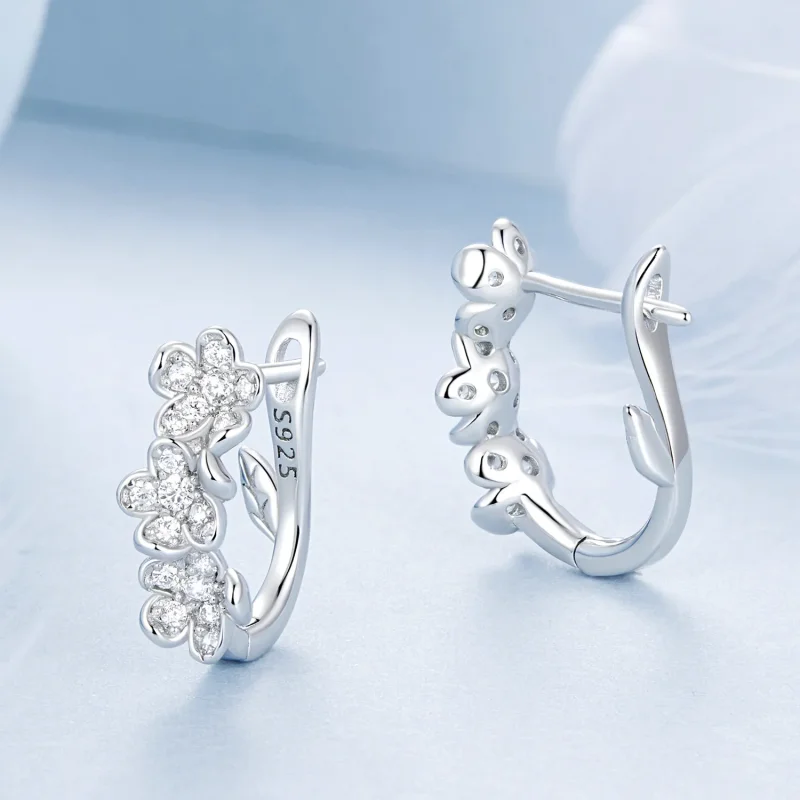 (slika za) Cvetlični uhani v stilu PANDORA - BSE982 - Ogled 3