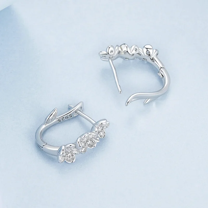 (slika za) Cvetlični uhani v stilu PANDORA - BSE982 - Ogled 4