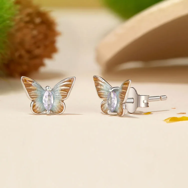 Elegantni uhani z metulji v stilu PANDORA - BSE993