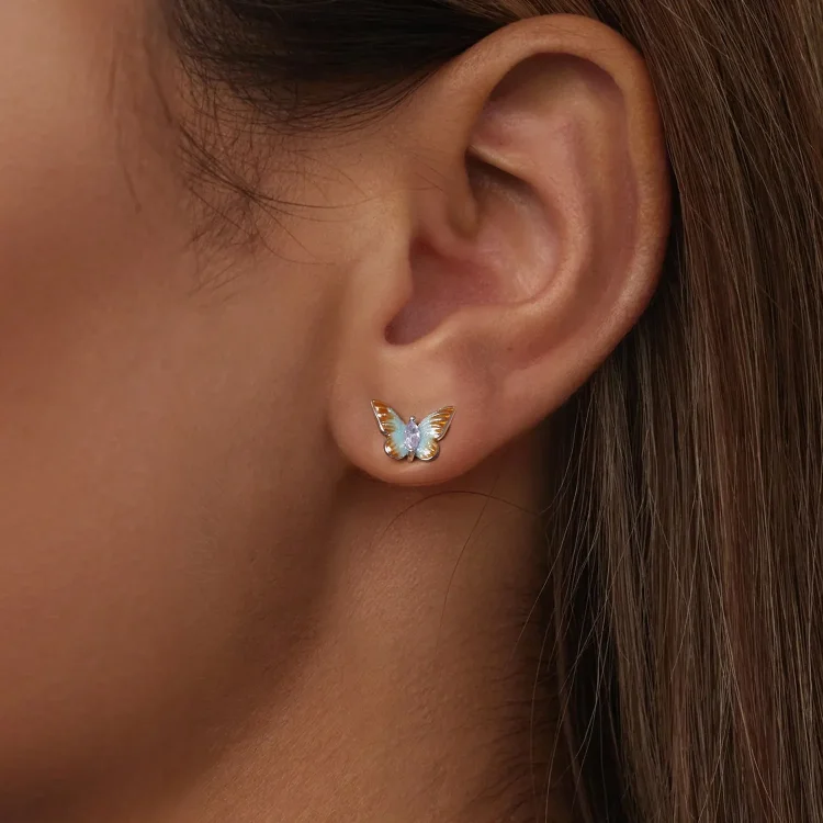 Elegantni uhani z metulji v stilu PANDORA - BSE993