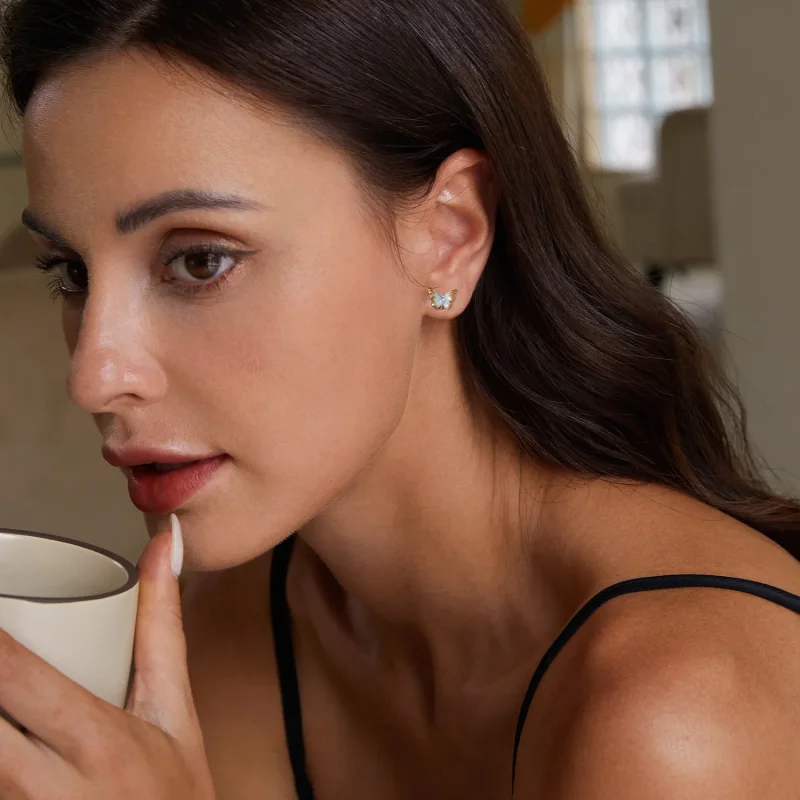 (slika za) Elegantni uhani z metulji v stilu PANDORA - BSE993 - Ogled 7