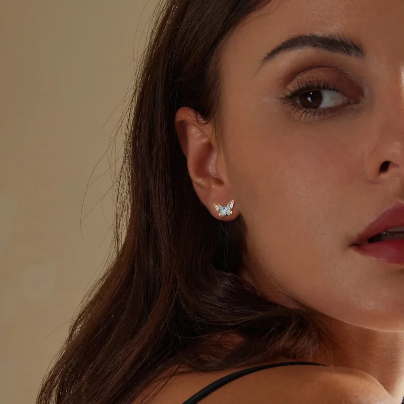 (slika za) Elegantni uhani z metulji v stilu PANDORA - BSE993 - Ogled 8