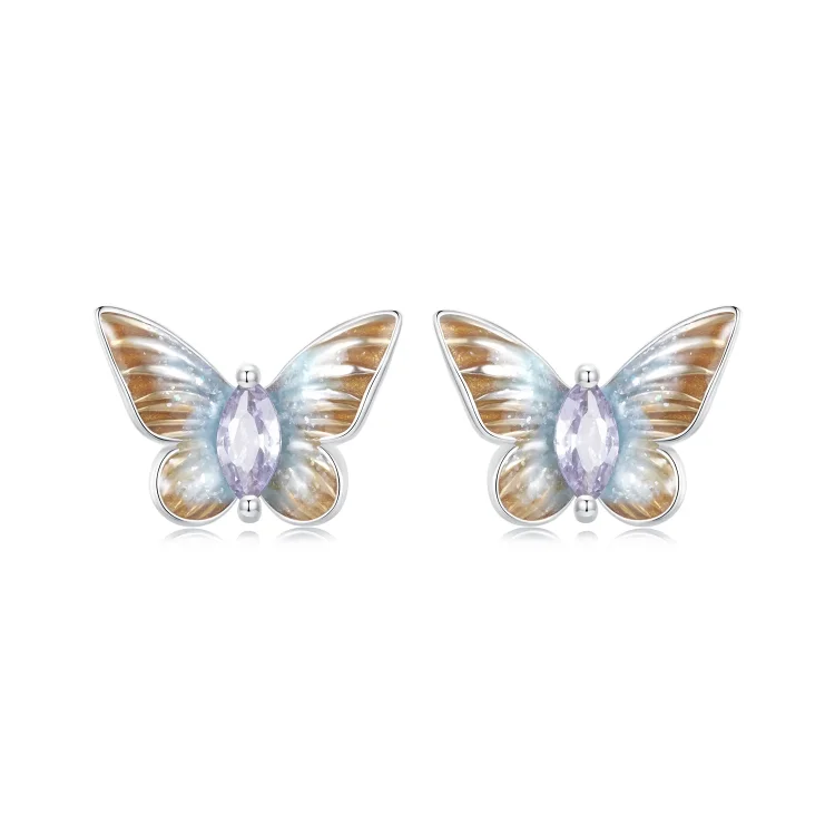 Elegantni uhani z metulji v stilu PANDORA - BSE993