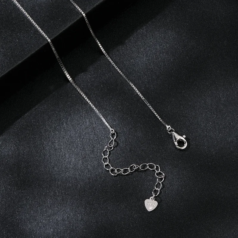 (slika za) Izjemna ogrlica za ključnico v stilu PANDORA v obliki srca iz moissanita (en cer - Ogled 4