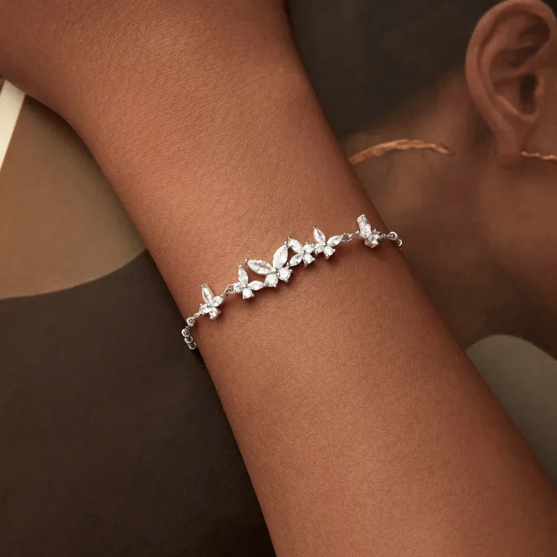 (slika za) Leteča zapestnica z metulji v stilu PANDORA - BSB162 - Ogled 5