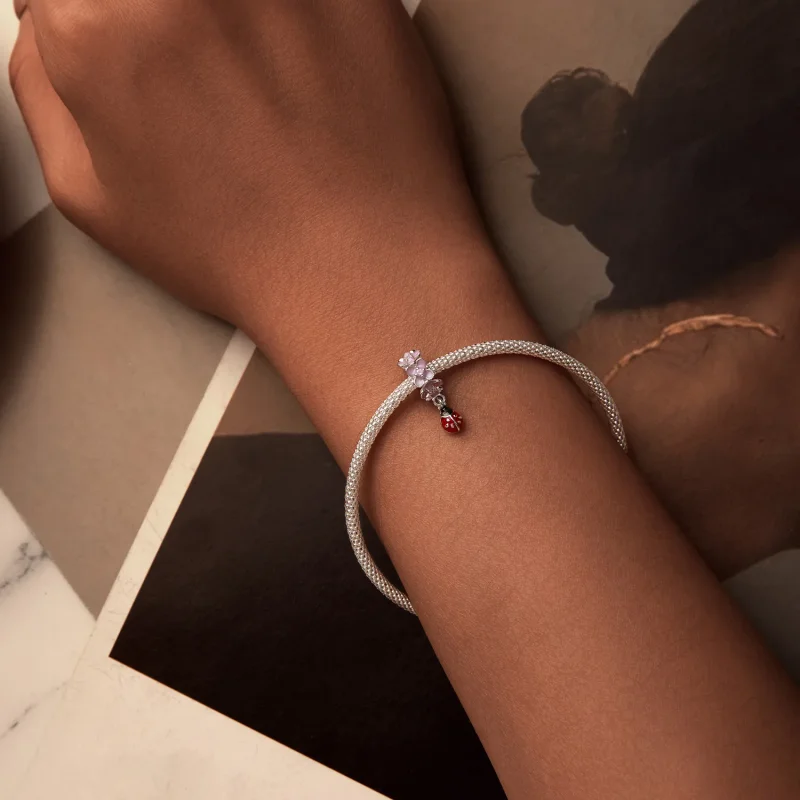 (slika za) Ločevalne kroglice s cvetličnimi pikapolonicami v stilu PANDORA - SCC2740 - Ogled 6