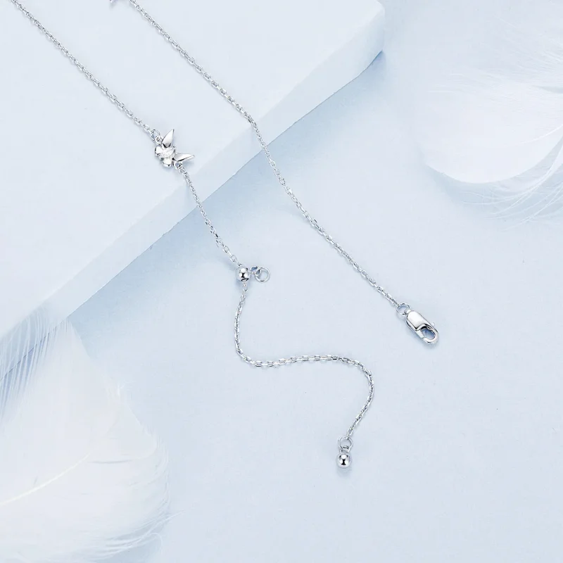 (slika za) Majhna verižica za ključnico v obliki metulja PANDORA - BSN376 - Ogled 4