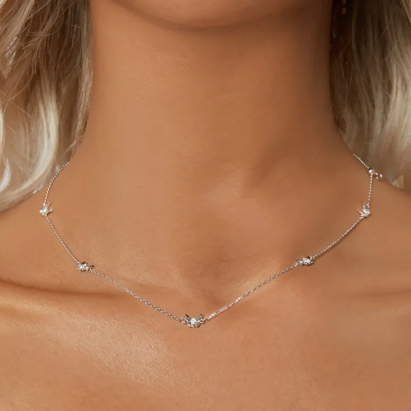 (slika za) Majhna verižica za ključnico v obliki metulja PANDORA - BSN376 - Ogled 5