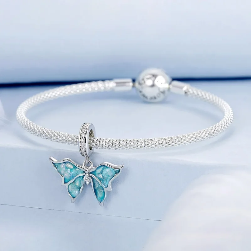 (slika za) Modri obesek Morpho v stilu PANDORA - BSC982 - Ogled 3