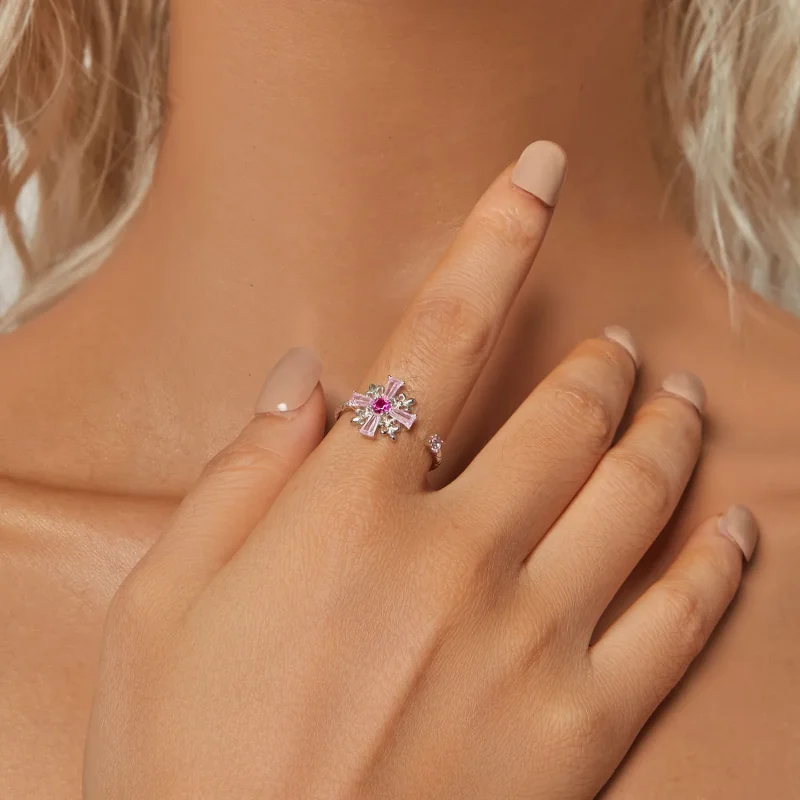 (slika za) Odprt prstan s križem v stilu PANDORA - BSR526-E - Ogled 4