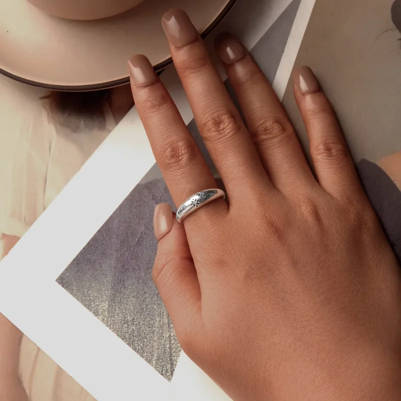 (slika za) Odprt prstan z zvezdo v stilu PANDORA - BSR547-E - Ogled 4