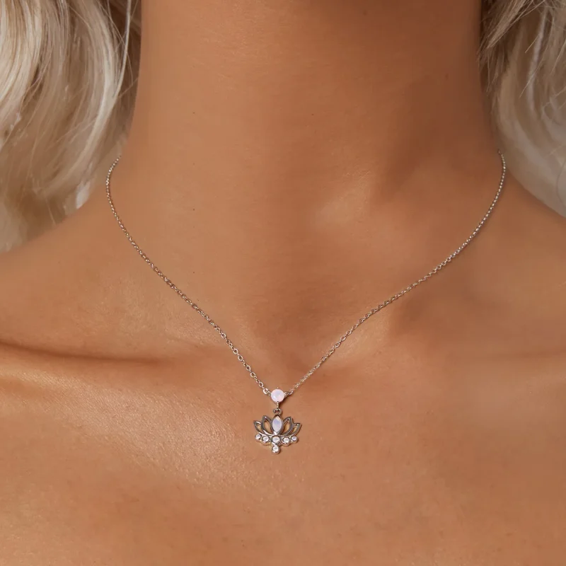 (slika za) Ogrlica z lotusom v stilu PANDORA - SCN520 - Ogled 5