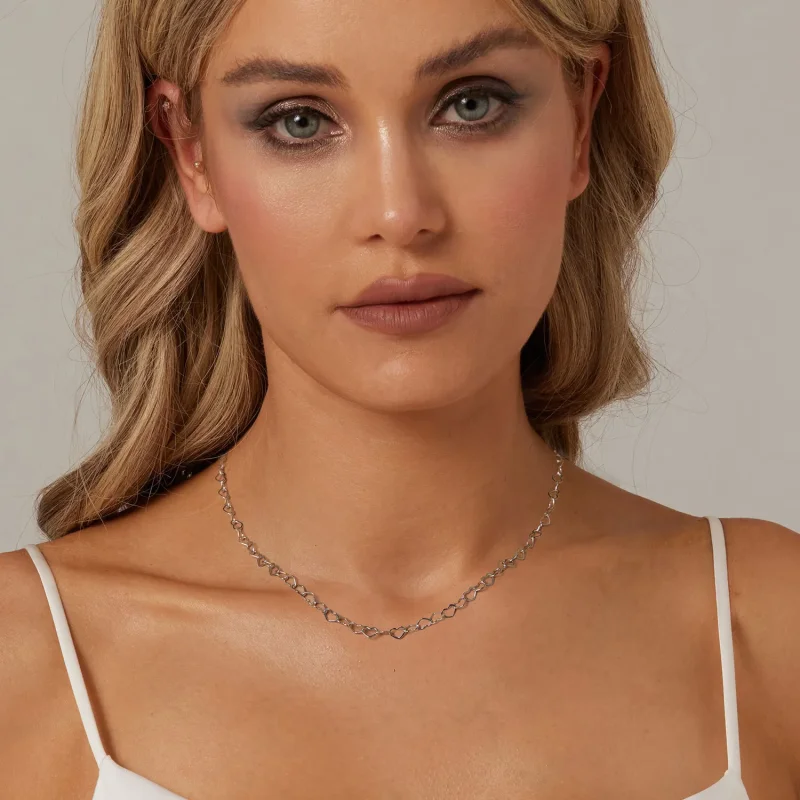 (slika za) Ogrlica z verižico v obliki srca PANDORA - BSA005 - Ogled 6