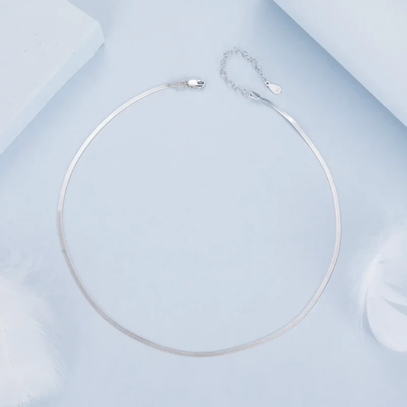 (slika za) Osnovna ogrlica s kačjo kostjo v stilu PANDORA - BSA008 - Ogled 3